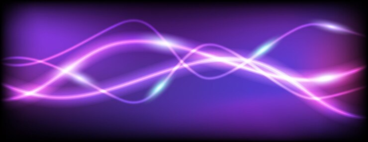 Vector líneas de ondas de neón brillantes
