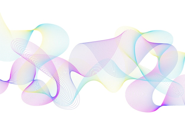 Líneas de ondas sonoras de frecuencia coloridas y líneas de curva tecnológica de fondo