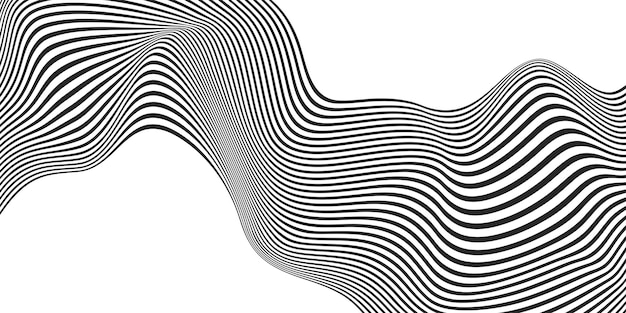 Líneas onduladas abstractas aisladas en un vector blanco