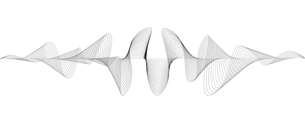 Líneas onduladas abstractas de la onda sonora Onda pulsante dinámica Símbolo musical de la frecuencia de la música digital Ilustración vectorial