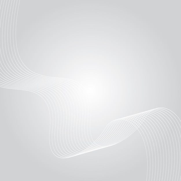Líneas onduladas blancas aisladas en el fondo y gradiente blanco Diseño de fondo abstracto