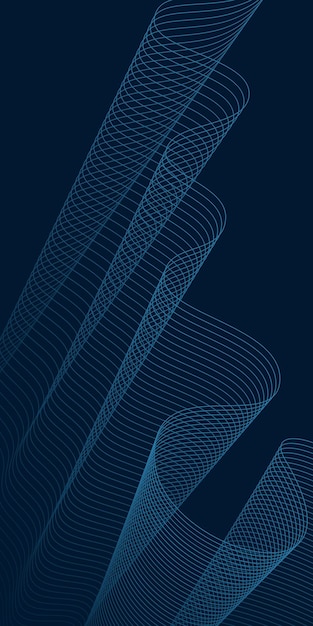 Líneas onduladas de color azul Ilustración vectorial Esbozo para la creatividad
