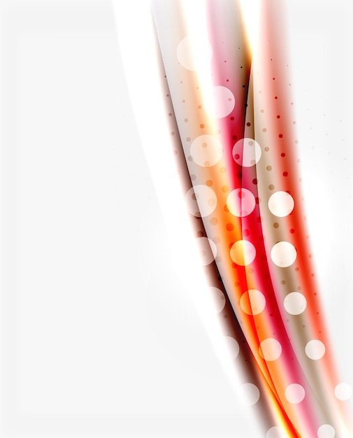 Líneas onduladas de color con efectos brillantes de luz plantilla de fondo abstracta