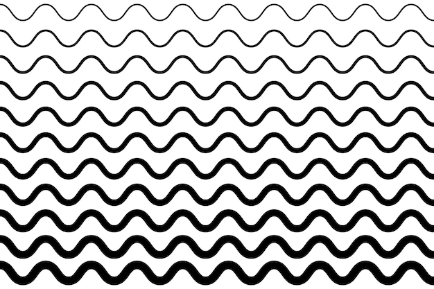 Líneas onduladas delgadas patrón sin costuras repetible líneas onduladas en zigzag patrón vectorial