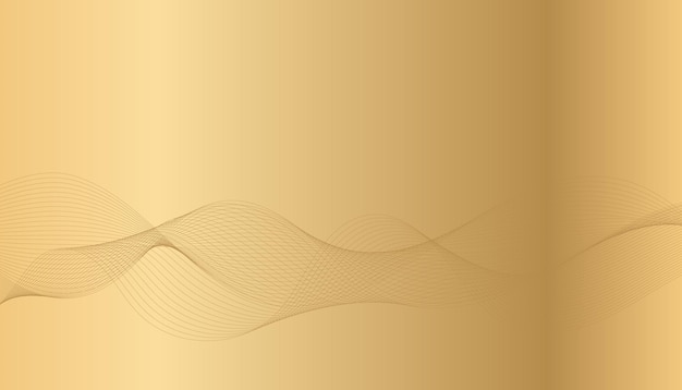 Líneas onduladas doradas sobre un fondo dorado Líneas onduladas vectoriales