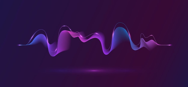 Líneas onduladas fluidas abstractas para el diseño de ondas musicales onda dinámica colorida con líneas de gradiente abstractas ondas elemento para el concepto de tecnología de fiestas musicales diseño vectorial moderno