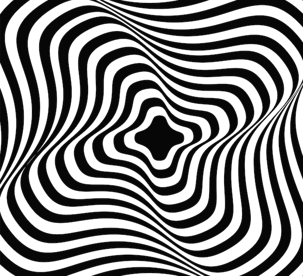 Vector líneas onduladas de fondo de ilusión óptica realistas