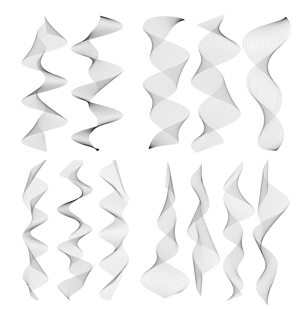 Líneas onduladas forman efecto de elemento de diseño de cinta espiral 3d52