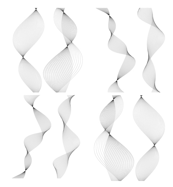 Líneas onduladas forman efecto de elemento de diseño de cinta espiral 3d71