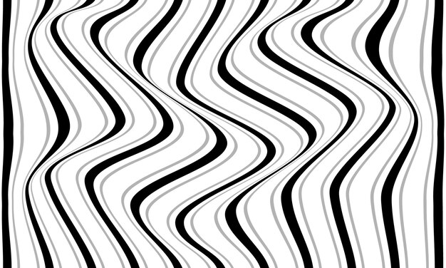 Líneas onduladas Una ilusión óptica abstracta en blanco y negro