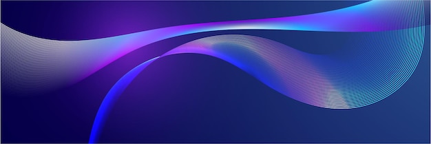 Líneas onduladas mínimas azules abstracto fondo tecnológico futurista diseño de banner digital vectorial