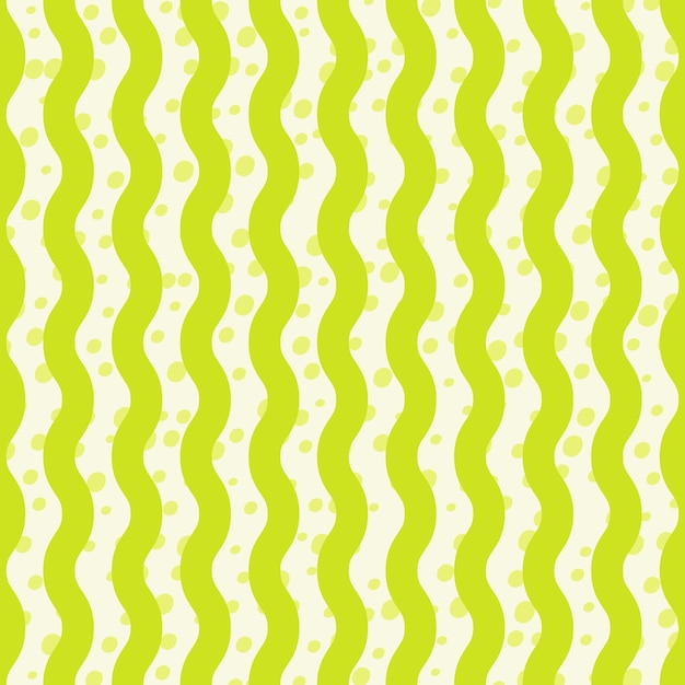 Líneas onduladas patrón sin costuras en la paleta de colores verde funky