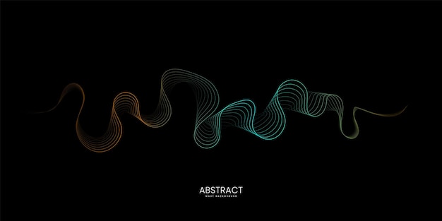 Líneas onduladas que fluyen abstractas Onda dinámica colorida Elemento de diseño vectorial para el concepto de música