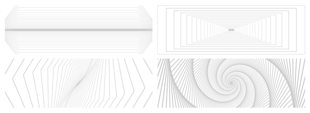 Líneas onduladas que fluyen conjunto de fondo abstracto Líneas dobladas abstractas gráficos de efecto ondulado gráficos vectoriales