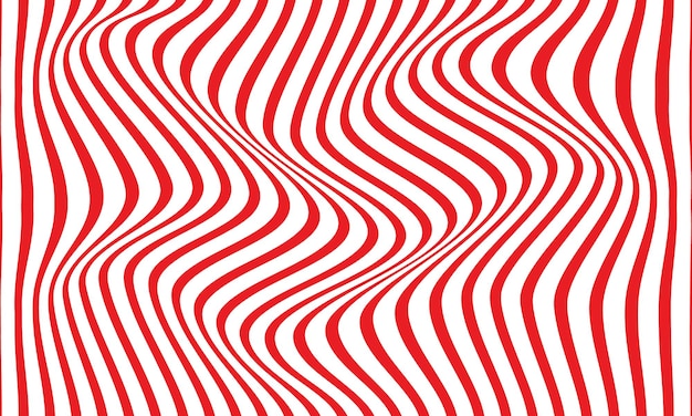 Líneas onduladas rojas y blancas Ilusión óptica