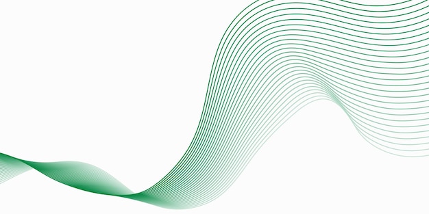 Líneas onduladas verdes de fondo líneas fluidas de movimiento elegante telón de fondo líneas finas verdes suaves ondas
