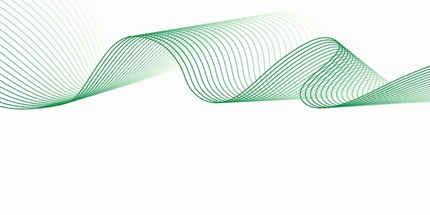 Líneas onduladas verdes de fondo líneas fluidas de movimiento elegante telón de fondo líneas finas verdes suaves ondas