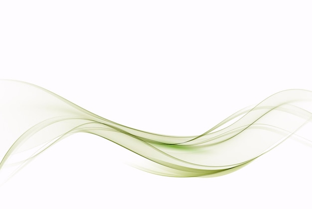 Líneas onduladas verdes Fondo de vector abstracto Onda verde transparente ahumada