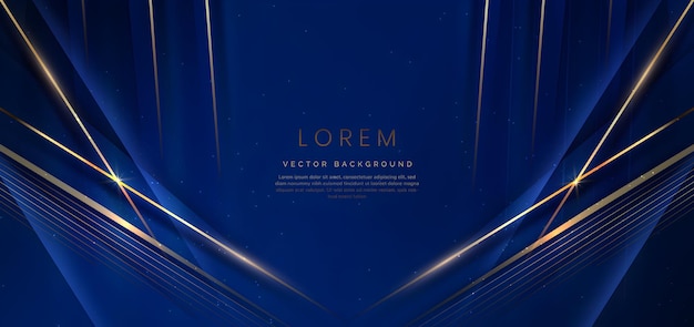 Líneas de oro azul de lujo de fondo