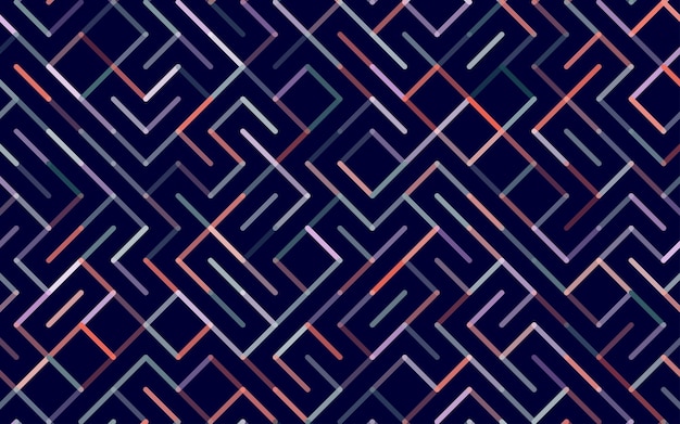 Líneas Patrón transparente de vector Banner Ornamento de rayas geométricas Ilustración de fondo lineal monocromática