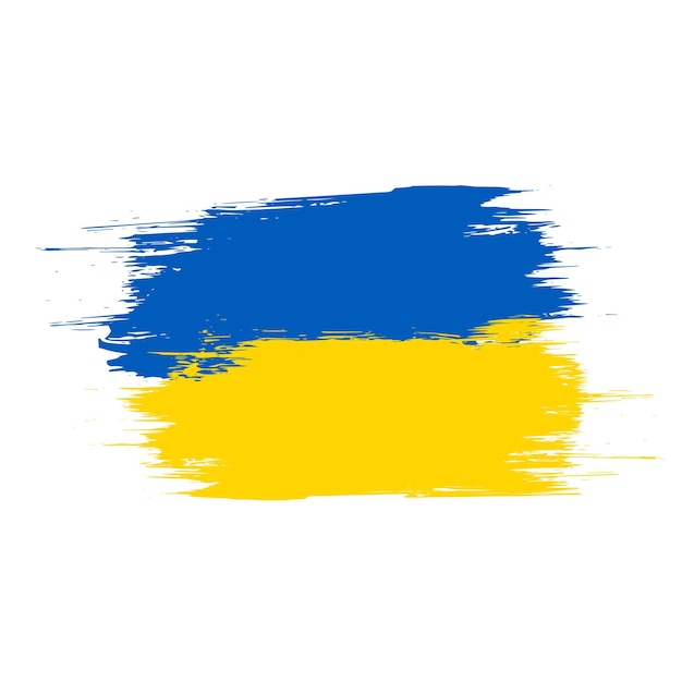 Líneas de pincel de grunge de bandera de ucrania