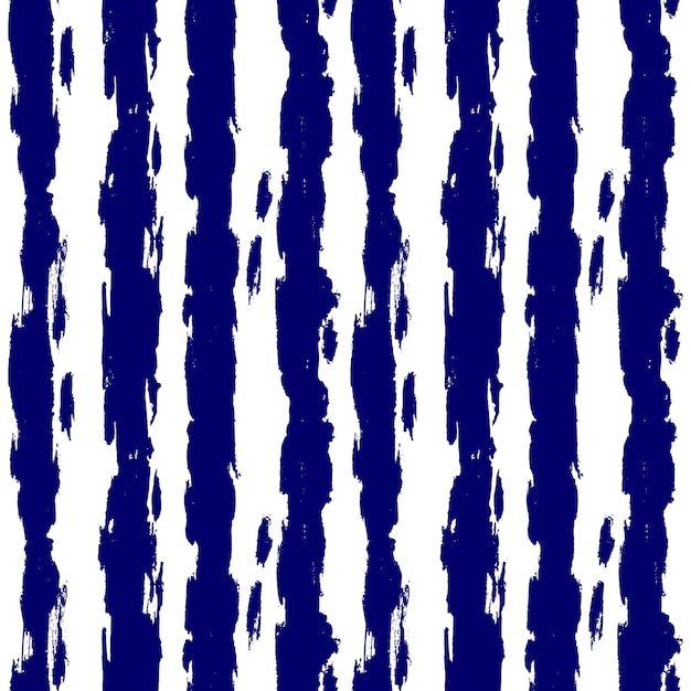 Líneas de pincel seco patrón azul vectorial sin costuras en estilo náutico