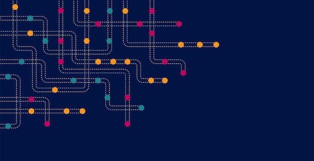 Líneas y puntos de conexión de circuitos Tecnología de red y concepto de conexión