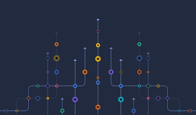 Líneas y puntos de conexión de circuitos Tecnología de red y concepto de conexión