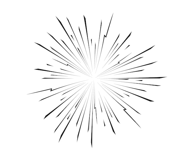 Líneas radiales abstractas para el efecto cómico Ilustración de disparo rápido Diseño vectorial para cómics de manga y anime