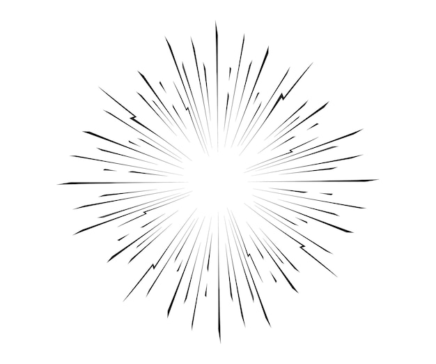 Líneas radiales abstractas para el efecto cómico Ilustraciones de disparos rápidos Diseño vectorial para cómics de manga y anime
