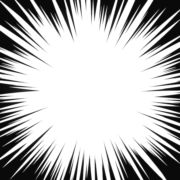 Líneas radiales de cómics Fondo de cómics con líneas de velocidad de movimiento Ilustración vectorial