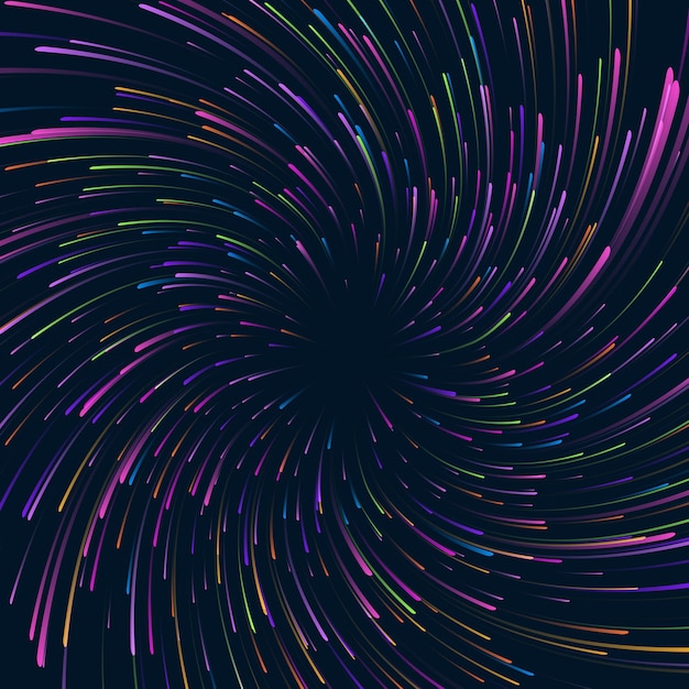 Líneas radiales. Efecto de explosión. Estrella abstracta. Ilustración vectorial