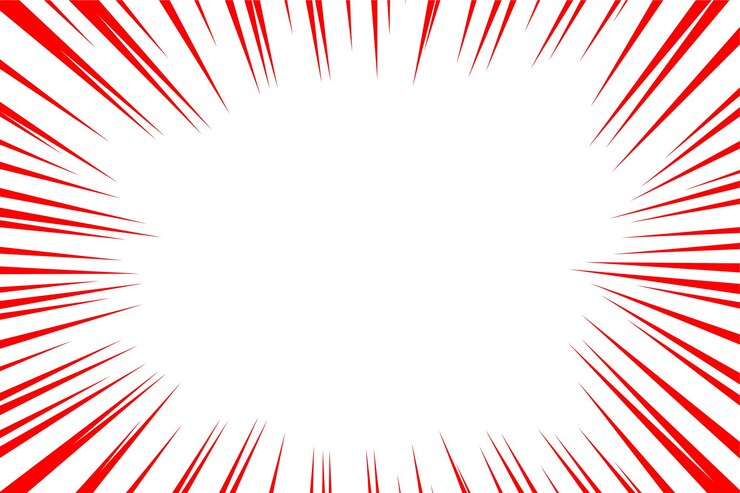 líneas radiales de explosión de flash vectorial en estilo de cómic o manga