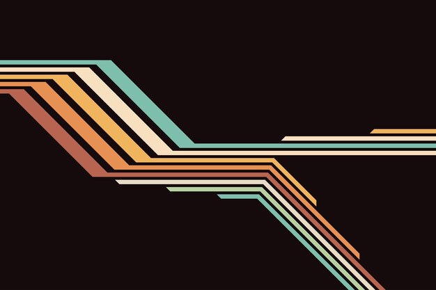 Líneas rayadas coloridas simples abstractas en estilo retro
