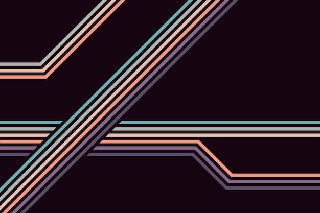 Líneas rayadas coloridas simples abstractas en estilo retro