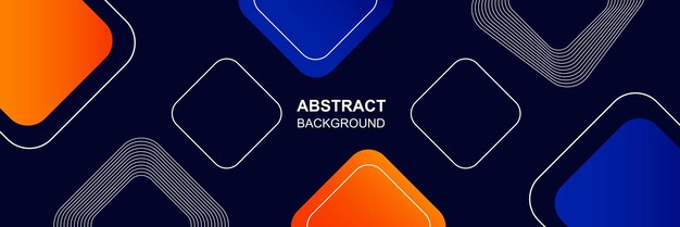 Líneas rectangulares de forma geométrica abstracta con diseño de fondo de plantilla de ilustración azul oscuro
