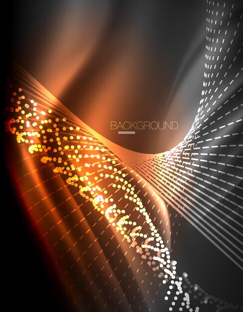 Líneas rectas de efecto de luz suave sobre fondo oscuro de neón brillante brillante Idea de tecnología energética