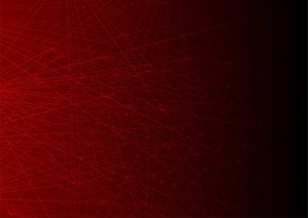 Líneas de red de poli baja delgada de color rojo oscuro fondo técnico abstracto