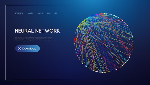 Líneas de redes neuronales tecnología digital fondo big data y ciencia de datos