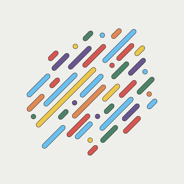 Líneas redondeadas dinámicas geométricas. Fondo colorido abstracto con rayas para diseño de portada, cartel, tarjeta. Ilustración vectorial.