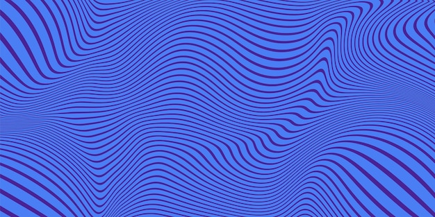 Líneas retorcidas psiedélicas abstractas onduladas fondo con colores azules y negros ondas con ópticas