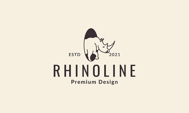 Líneas de rinoceronte con círculo logotipo símbolo icono vector gráfico diseño ilustración