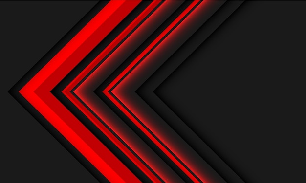 Líneas rojas abstractas flecha dirección geométrica en gris diseño moderno futurista fondo vecto