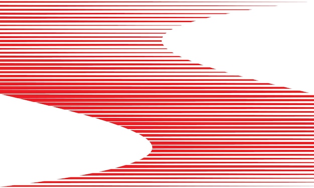 Líneas rojas abstractas con una forma ondulada