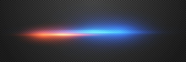 Líneas rojo-azul de velocidad y luz Movimiento dinámico de rayos y efectos