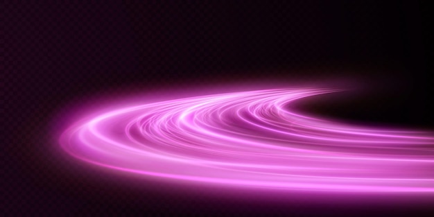 Líneas rosadas luminosas de velocidad Efecto de luz brillante Líneas de movimiento abstracto Vector de Png