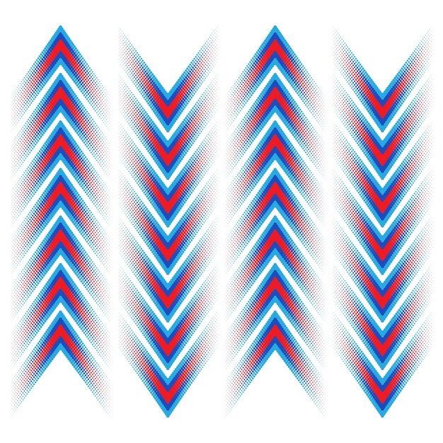 Líneas de semitonos flechas coloridas establecidas