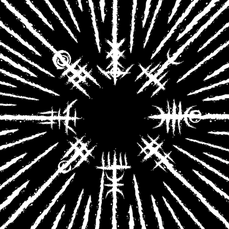 Vector líneas de símbolo de pincel blanco vikingo nórdico