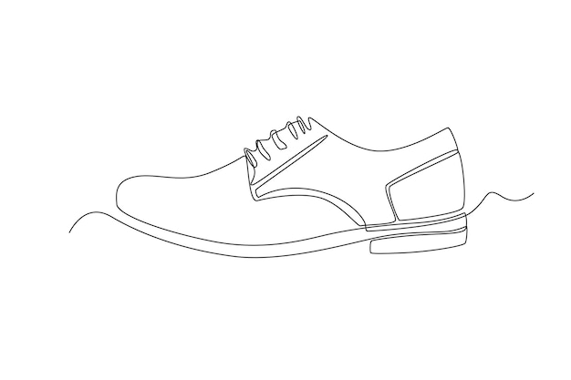 Las líneas simples continuas forman la imagen de los zapatos para los trabajadores formales de oficina línea simple línea continua diseño simple