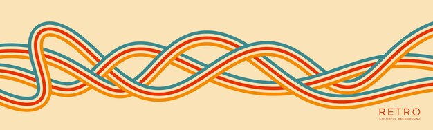 líneas simples de fondo en el estilo retro groovy de los años 70 los archivos vectoriales son adecuados para papeles pintados de pared